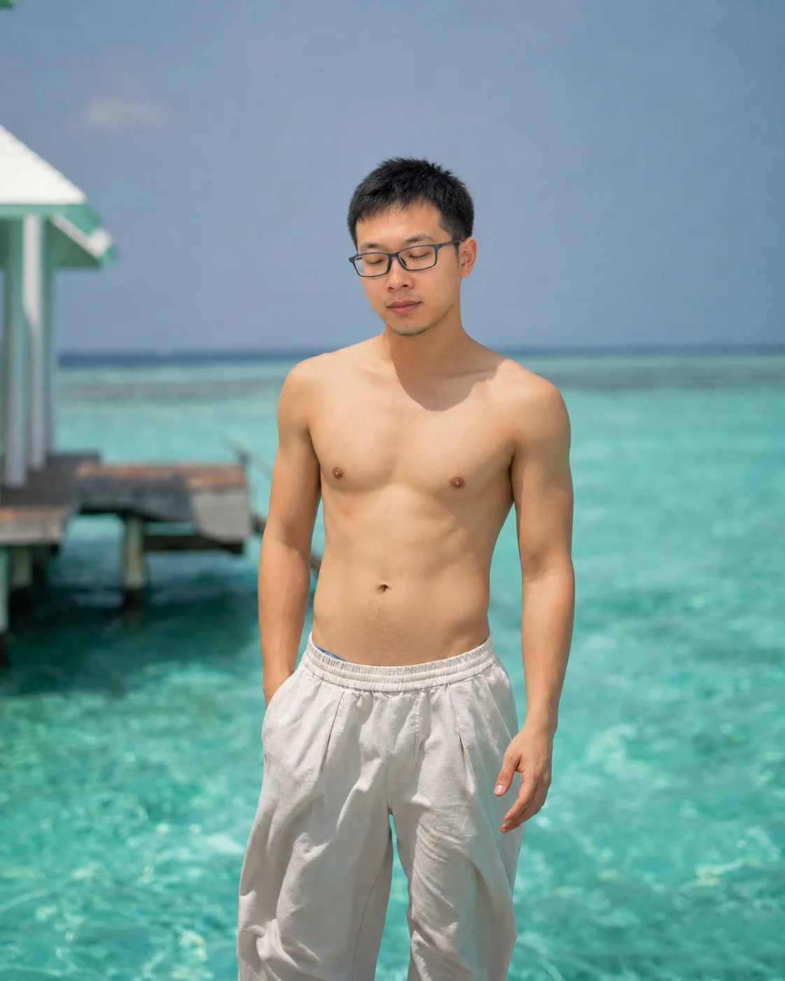 Man with AI-generated dating profile photos for Tinder - transformation example 1 3
